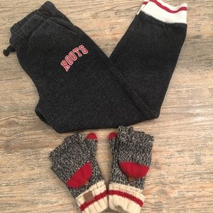 Roots Boys Cabin Sweatpants & Mitts